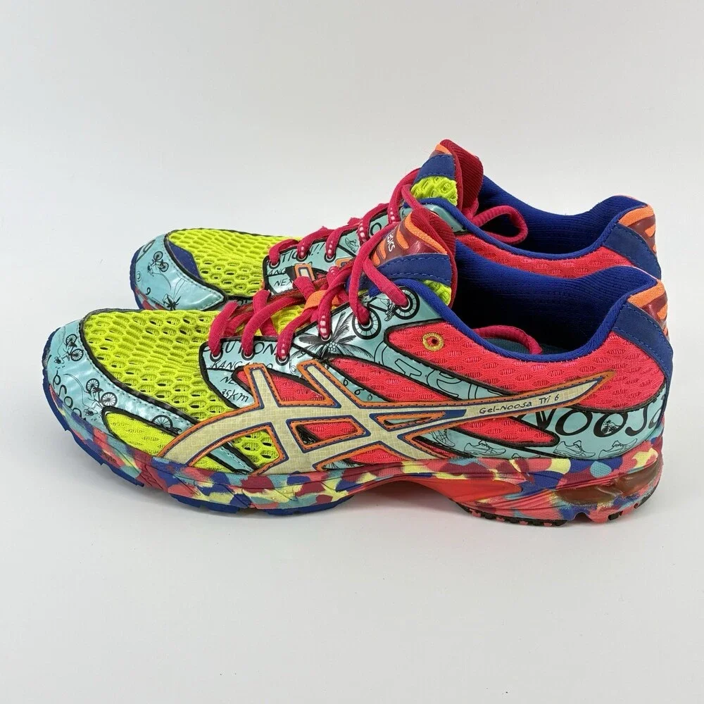 ASICS Gel Noosa Tri Mens 8.5 Multicolor Neon Triathlon Running Shoe (E9) - Picture 4 of 8